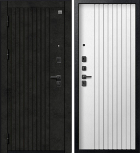 Товар Дверь V-15 Черный муар + Бетон темный - Софт ясень белый DIS007352